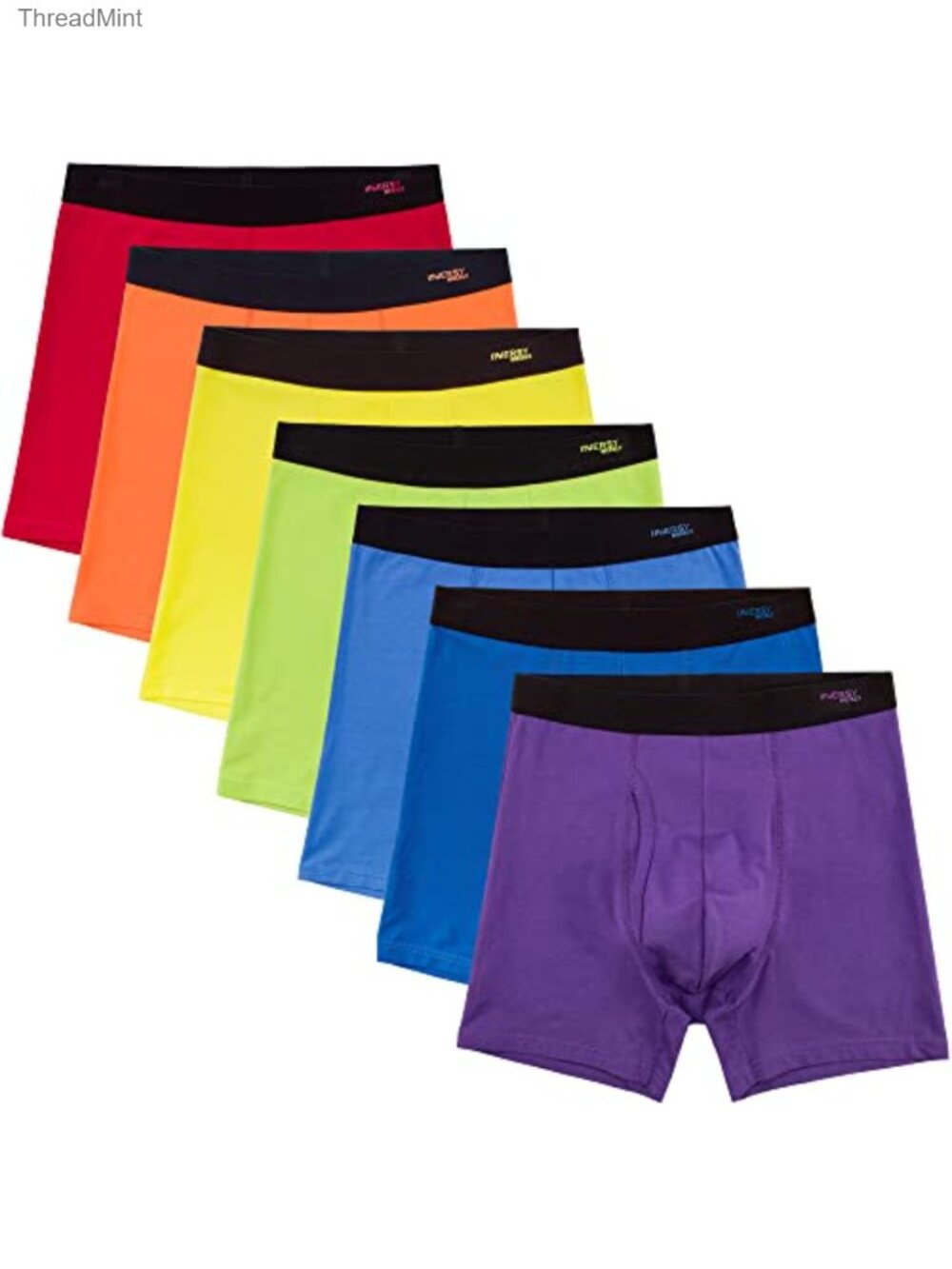 Men's Cotton Boxer Briefs 7-Pack Breathable Stretch Underwear with Fly